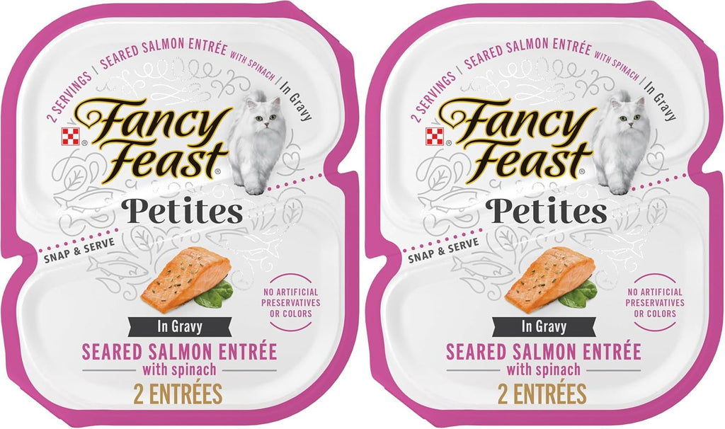 Purina Fancy Feast Petites Seared Salmon Entree With Spinach in Gravy Gourmet Wet Cat Food - (Pack of 12) 2.8 oz. Tubs - Image 14