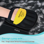 Montvivid magic brush glove cleaning pet hair from a fabric sofa