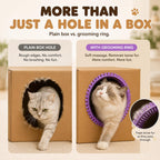 Three pack set of yellow cat self grooming rings for boxes