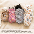 Lfory newborn kitten bedding pack of four premium fleece wraps