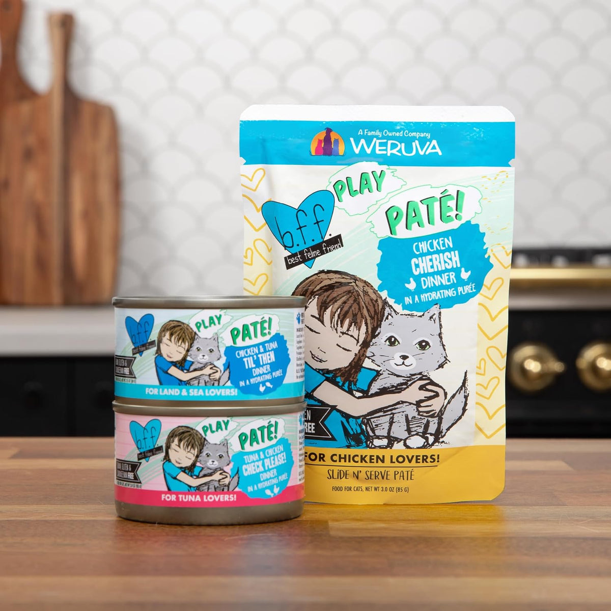 Weruva B.F.F. Play - Best Feline Friend Pat Lovers, Aw Yeah!, Pat Partay! Variety Pack, 3oz Pouch (Pack of 12) - Image 10