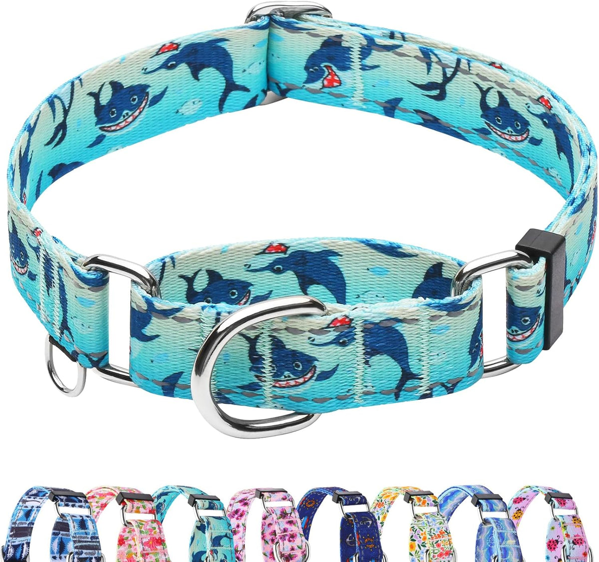 Reflective Martingale Collar for Dogs Nylon Training Collar with No Buckle Cute Floral No Pull Dog Collar for Medium DogsYellow FlowerM - Image 11