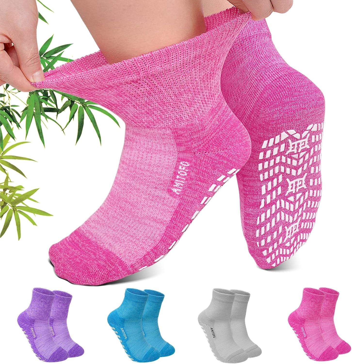 CaiDieNu diabetic ankle socks front view showing non-binding top cuff
