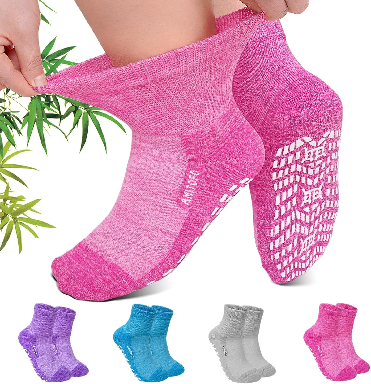 CaiDieNu diabetic ankle socks front view showing non-binding top cuff