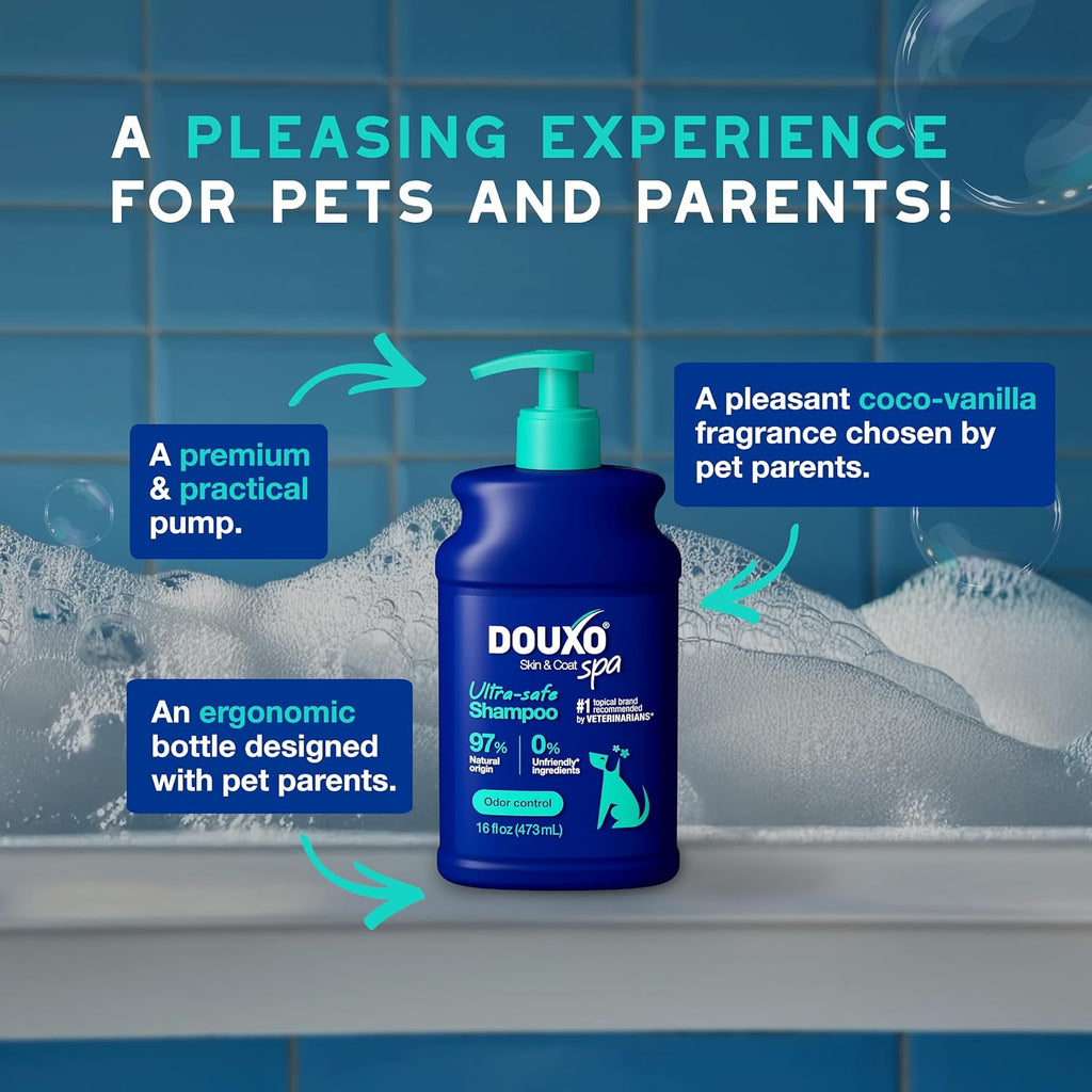 Douxo Spa ultra-safe dog shampoo packaging details