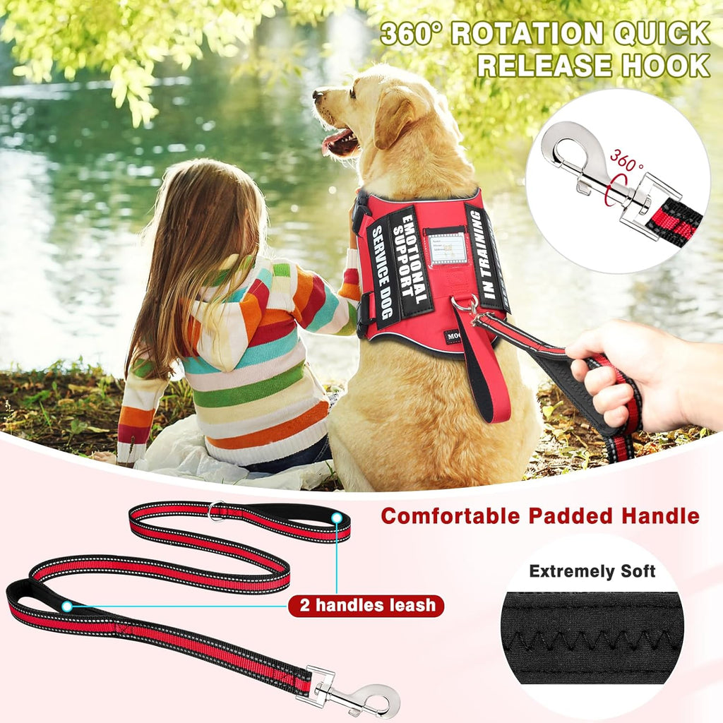MOOGROU red no-pull dog harness with a service dog in training patch attached to the side panel