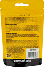 Zoo Med powdered reptile food packaging label details