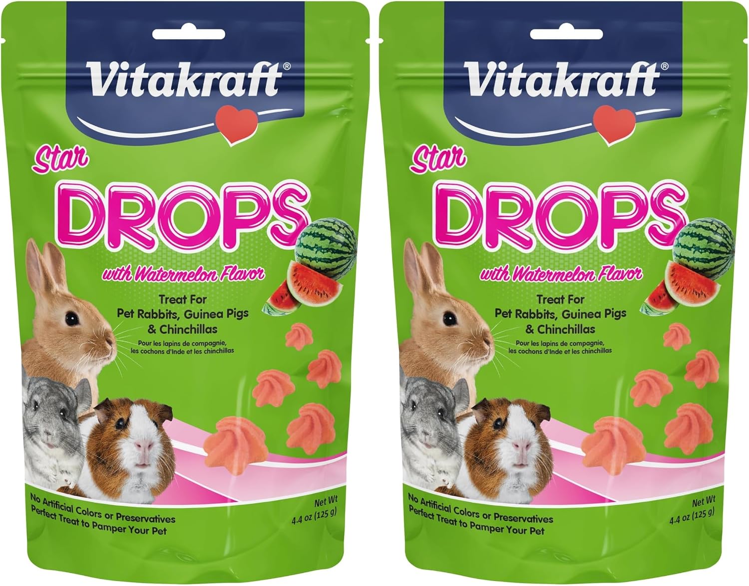 Vitakraft Drops Rabbit Guinea Pig Hamster Treats Watermelon Flavor 4.4 Ounce Bag Delicious Yogurt Enriched Drops with Fruity Flavor Nutritious Small Animal Snacks for Rabbits Guinea Pigs and Hamsters - Image 10