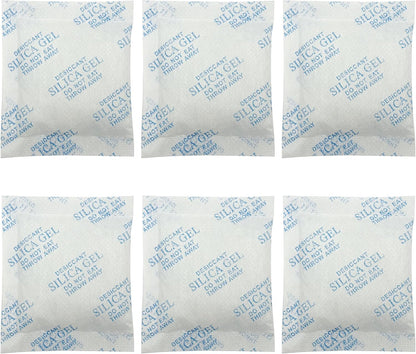 Six month supply of white pet food moisture control bags for humidity protection