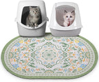 Bienbee Cat Litter Mat, 24" x 15" Litter Box Mat Rug with Non-Slip Bottom,Urine and Water Proof, Easy to Clean Cat Supplies Essentials for Indoor Kitty Kitten Floor, Bean-Green M - Image 13