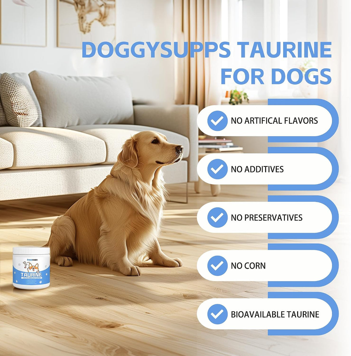 Easy to mix taurine amino acid powder for dogs regular meal addition