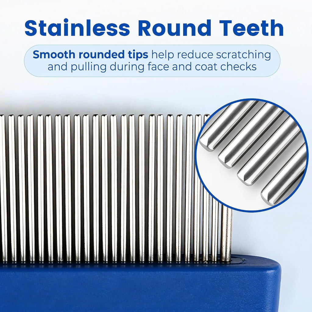 Ergonomic handle detail of Prime Pets pet flea comb