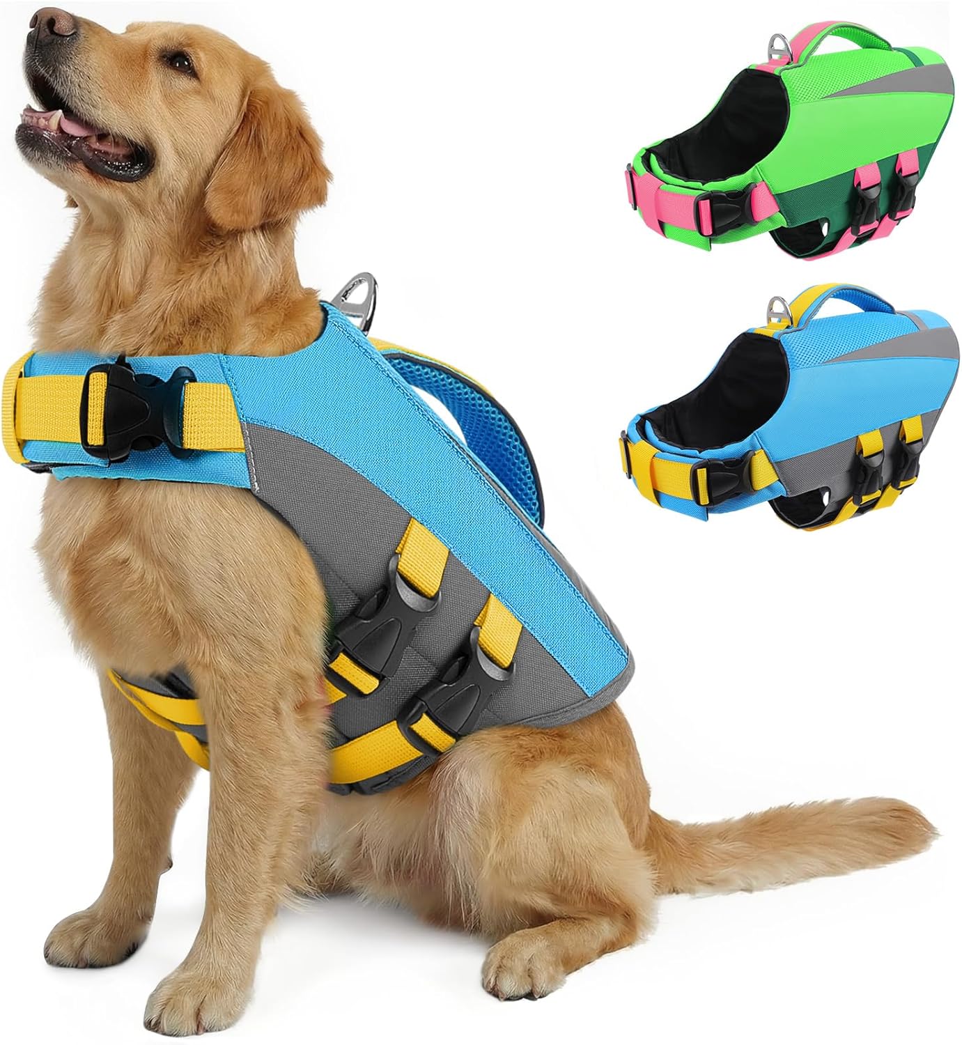 USA imported medium dog life jacket showing full belly wrap support