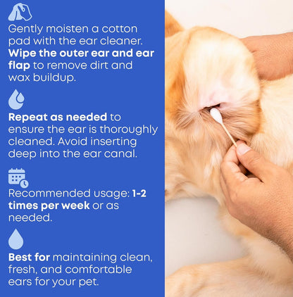 Pet ear care solution bottle 3.4 fluid ounces