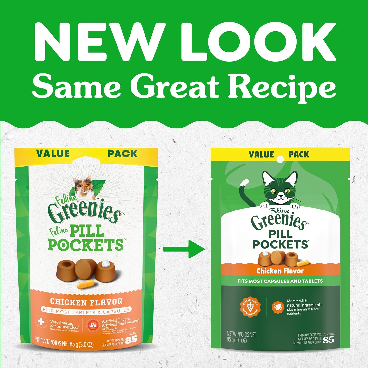 Greenies Feline Pill Pockets for Cats Natural Soft Cat Treats, Chicken Flavor, 3 oz. Pouch (85 Treats) - Image 10