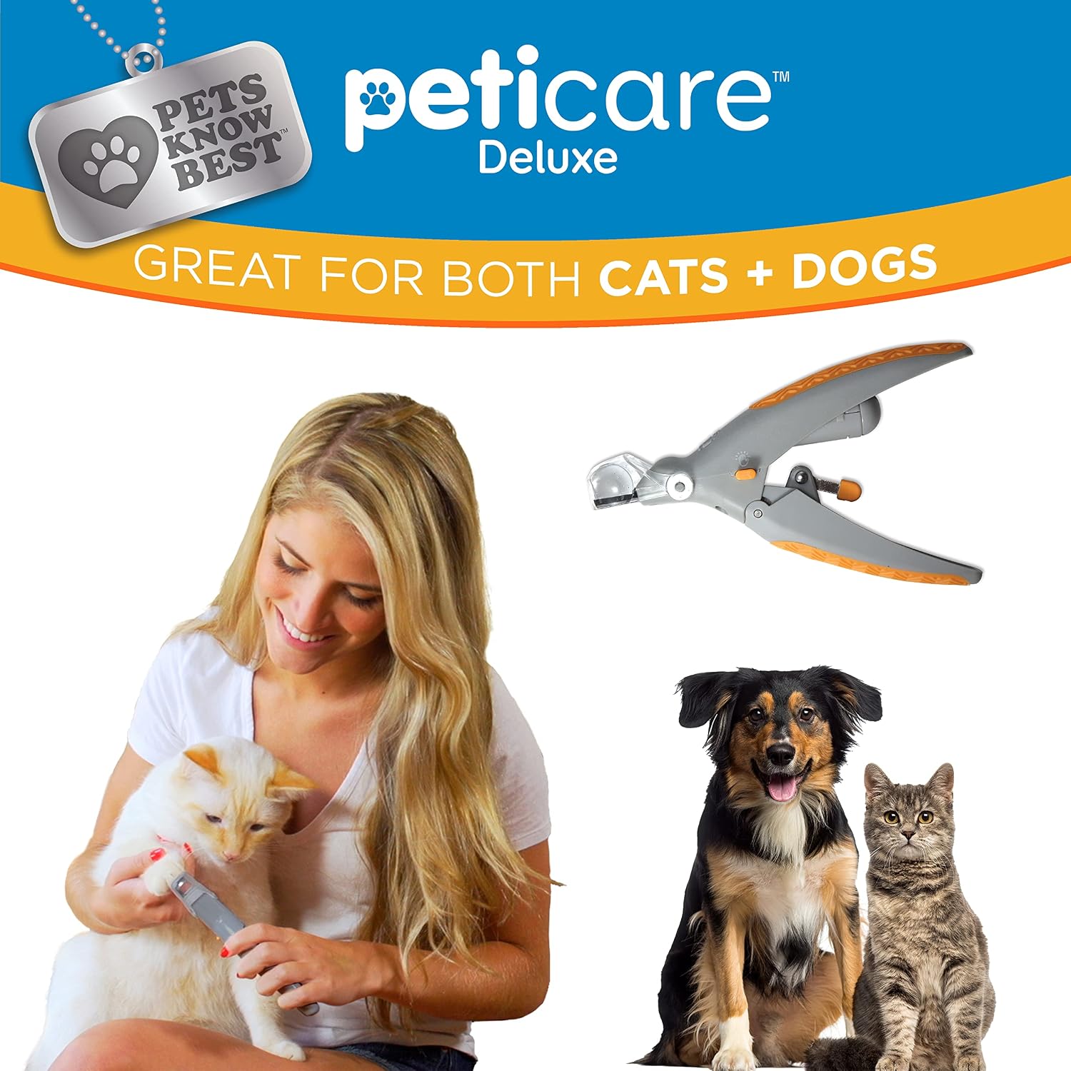 Peticare illuminated nail clipper ergonomic grip details