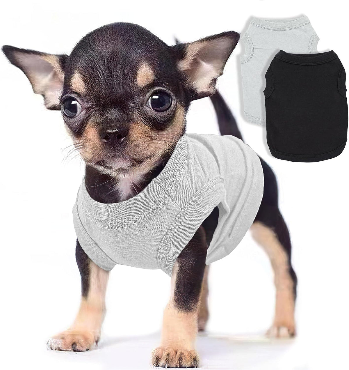 2 Pieces Dog Clothes for Small Dogs Girl Boy Chihuahua Clothes Summer Puppy Soft Dog Shirt Solid Color Pet Clothing Cute Cat Cloth, XXS,Green,Blue - Image 10
