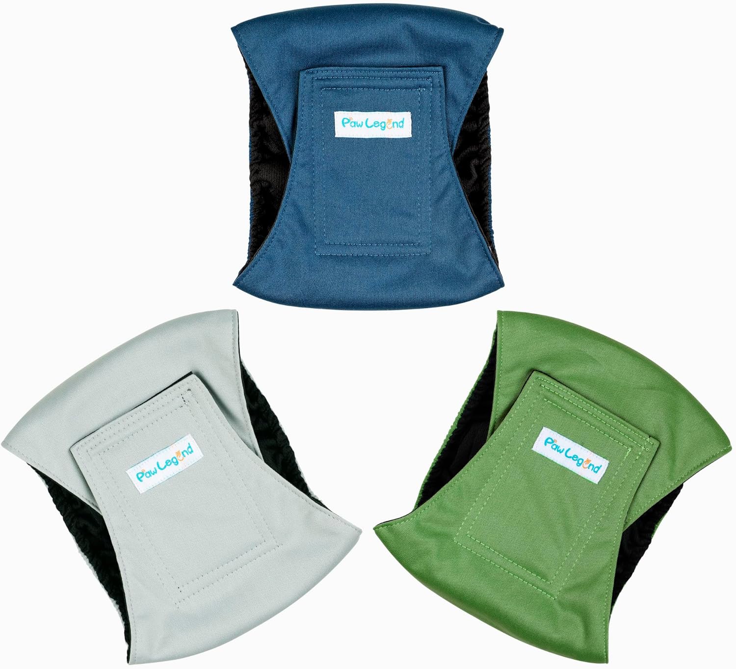 Paw Legend reusable doggie diapers male small size close up on the soft interior absorbent pad