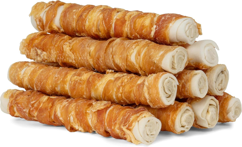 MON2SUN Dog Treats, 9 Inch Chicken Wrapped Rawhide Rolls Snacks, Teeth Cleaning and Long Lasting Chews for Medium and Large Dogs, 23.28oz (6 Count-Pack of 2) - Image 11