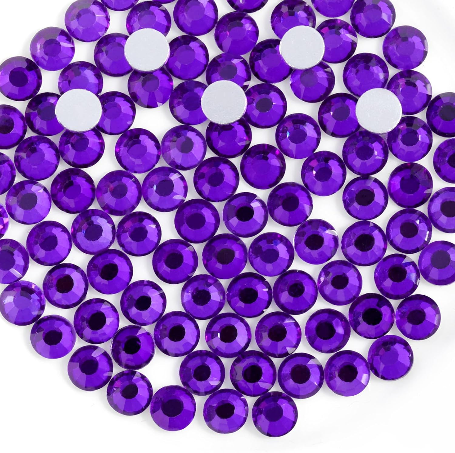 Beadsland pure purple flat back rhinestones front view
