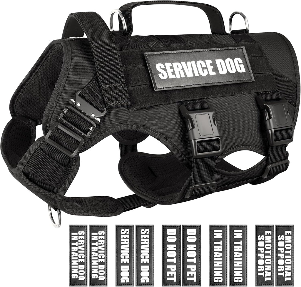 WINSEE service dog vest harness for large dog front view showing comfortable chest padding