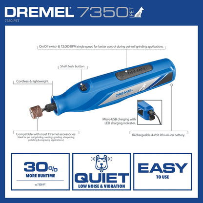 Dremel pet nail grooming kit with sanding bands and accessories