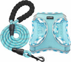 Haapaw adjustable step-in dog vest layout view with included lead