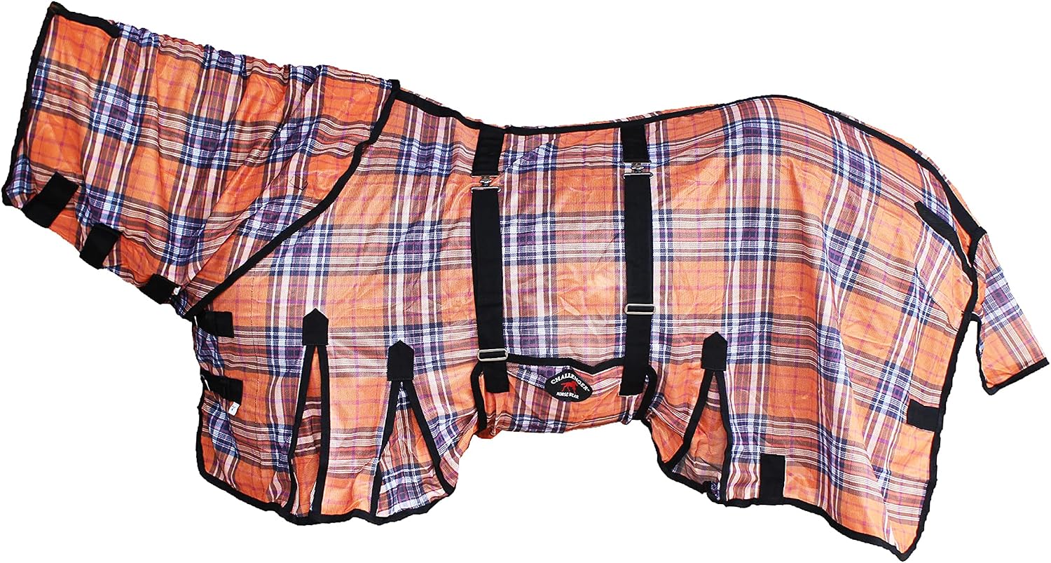 Challenger summer fly sheet side view illustrating shoulder gussets and bellyband closures