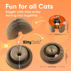 Close-up of the durable reversible corrugated cardboard pattern on the Kitty Kurlz kitten scratch pad.