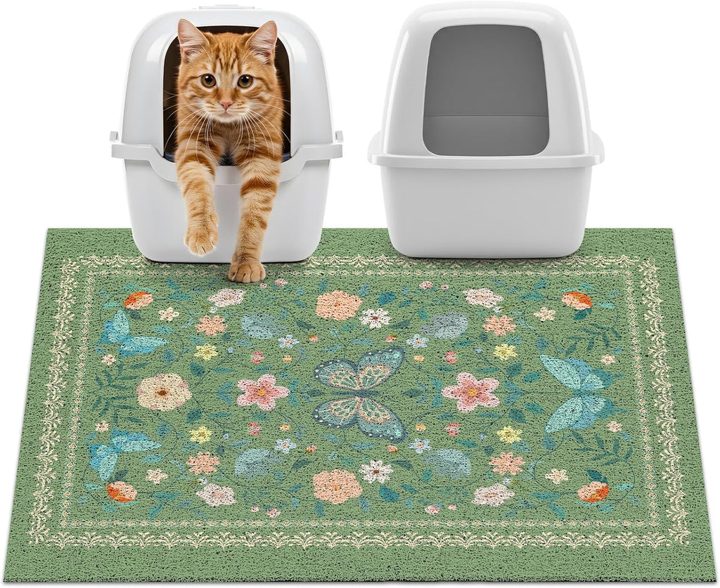 Unicorn Catcher Cat Litter Mat 24" x 15" Non-Slip Litter Box Mat Washable Litter Catcher Mat for Litter Box Indoor Food Mat Supplies Essentials, DarkSeaGreen - Image 15