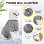 Johnbolin cat recovery clothing for abdominal wounds showing breathable cotton fabric
