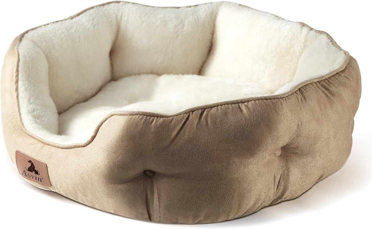 Asvin Small Dog Bed for Small Dogs, Cat Beds for Indoor Cats, Pet Bed for Puppy and Kitty, Extra Soft & Machine Washable with Anti-Slip & Water-Resistant Oxford Bottom, Grey, 20 inches - Image 12
