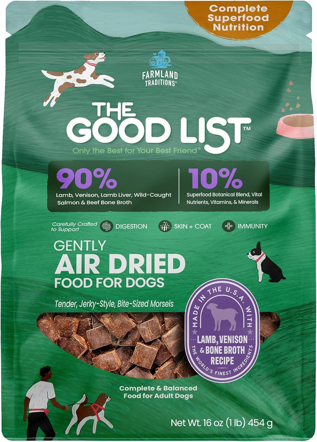Farmland Traditions The Good List Air-Dried Dog Food, Premium Beef & Bone Broth for Dogs, Protein Rich & Grain-Free Nutrition, 1 Pound Bag - Image 14