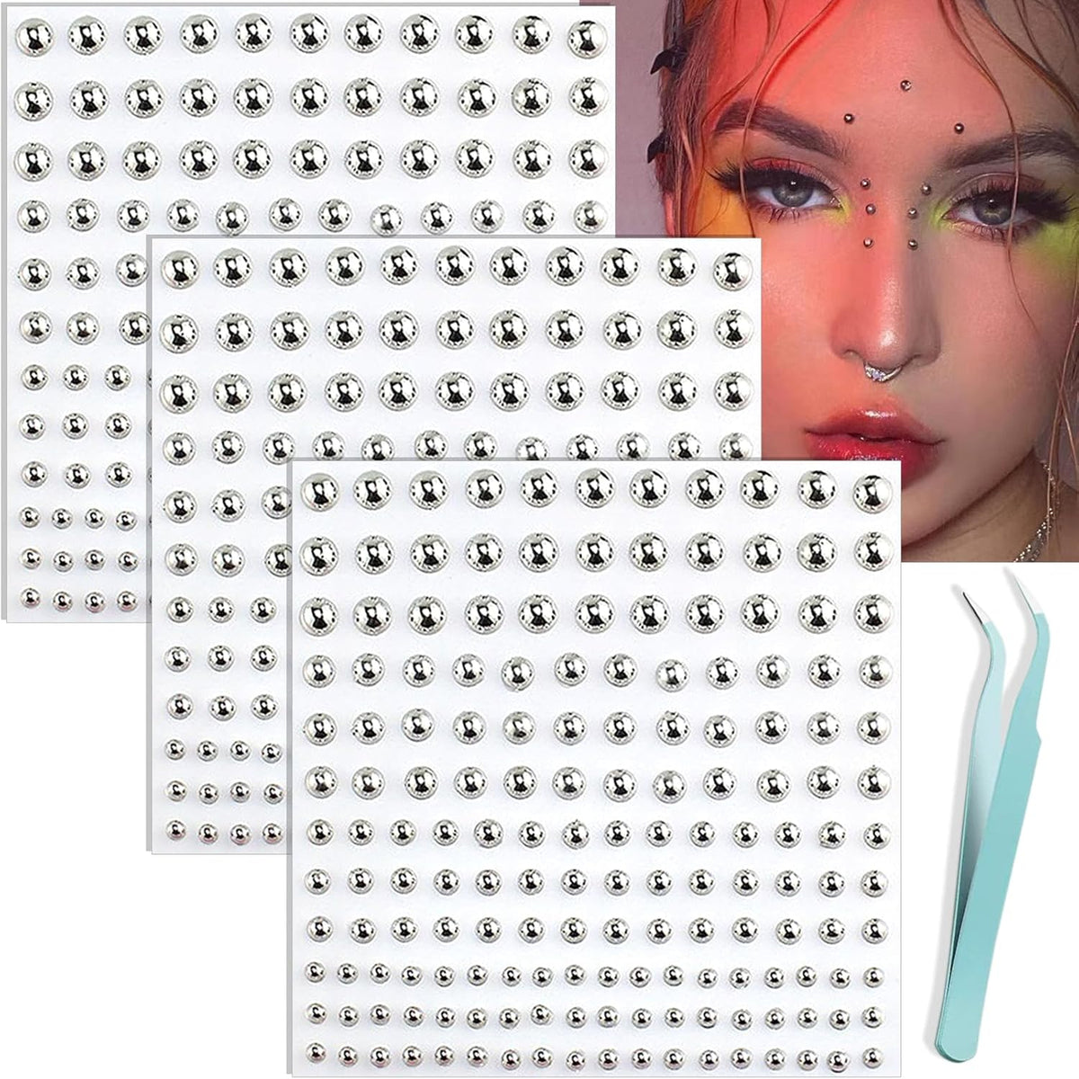 Nooepc face gems and fake piercing kit front view