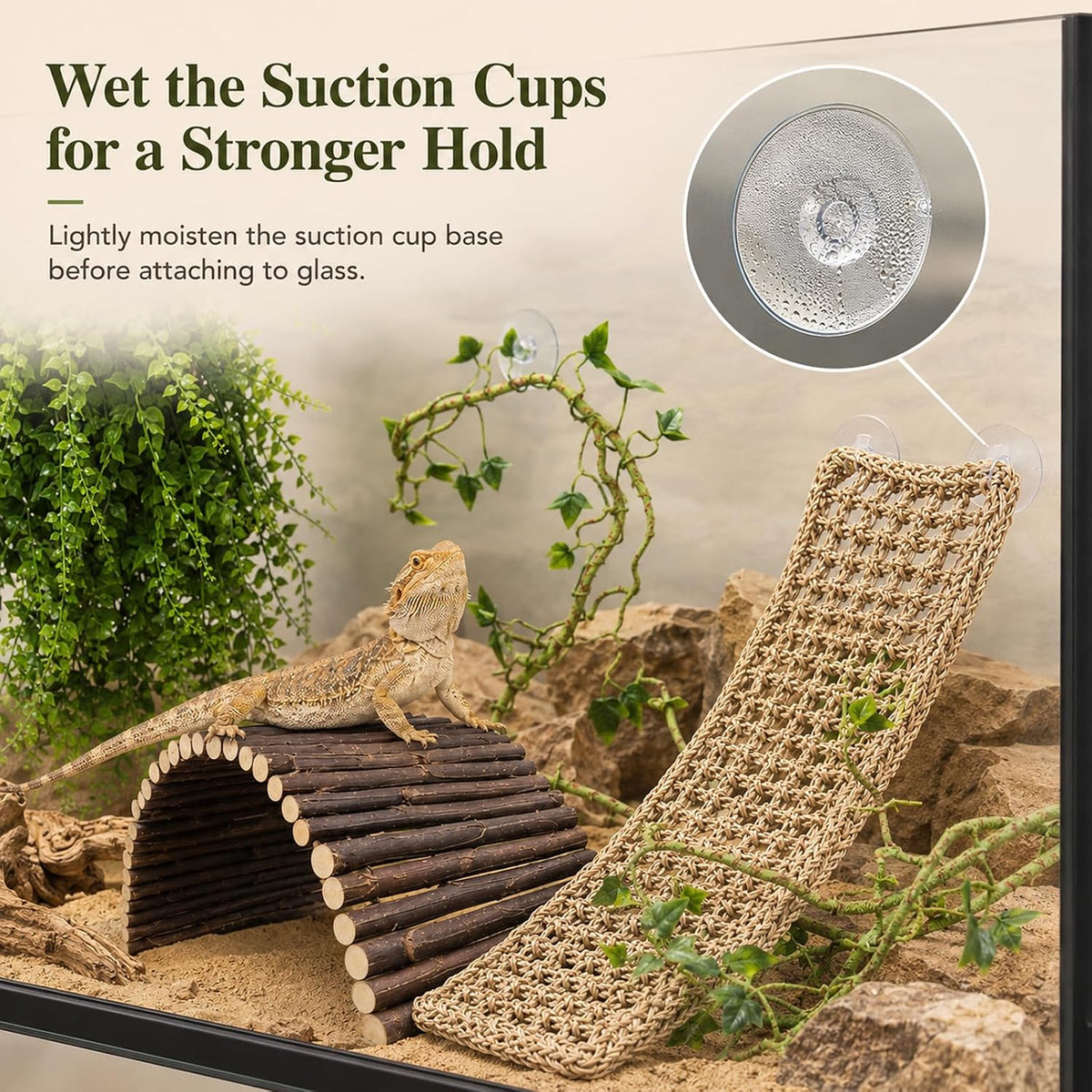 Runania non-toxic artificial plants for lizard habitats