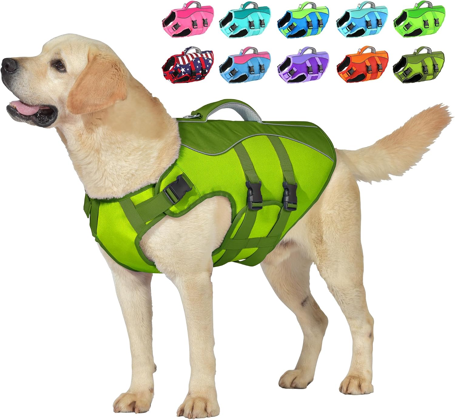 Petglad Dog Life Jacket, High Buoyancy Dog Life Vest with Handle for Swimming Boating, Adjustable Swimming Vest with Reflective Trim for Small Medium Large Dogs - Pink, L - Image 13