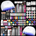 Coscelia 58 piece acrylic nail kit front view with complete components