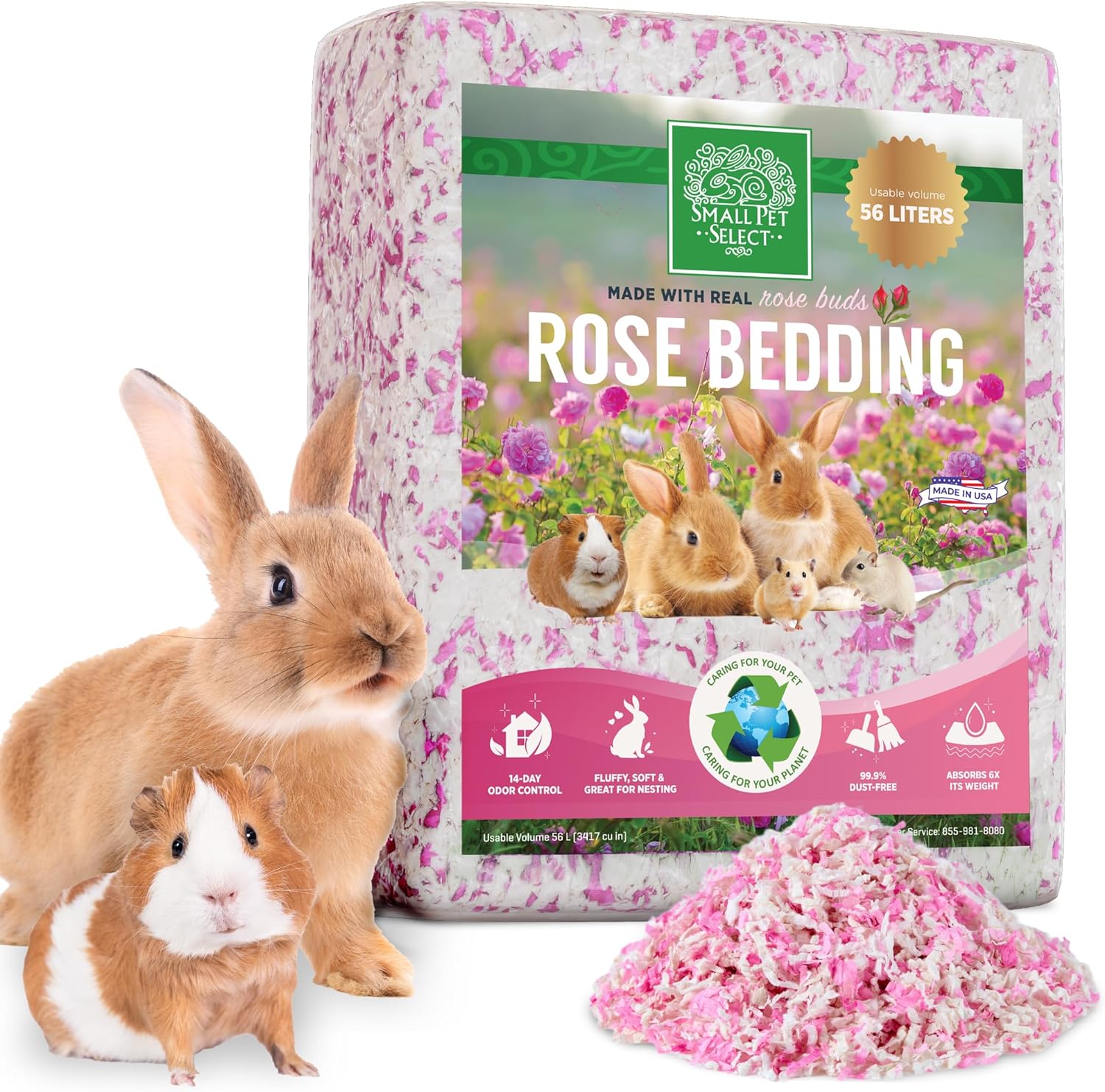 Small Pet Select Rose Bedding 56L front view package