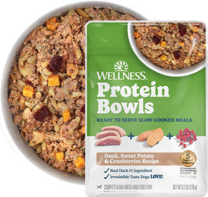 Wellness Protein Bowls Variety Pack Adult Wet Dog Food, Fresh Alternative, Wholesome Grains, Natural, Chicken Recipes, 6.2 oz, Pack of 6 Pouches - Image 12
