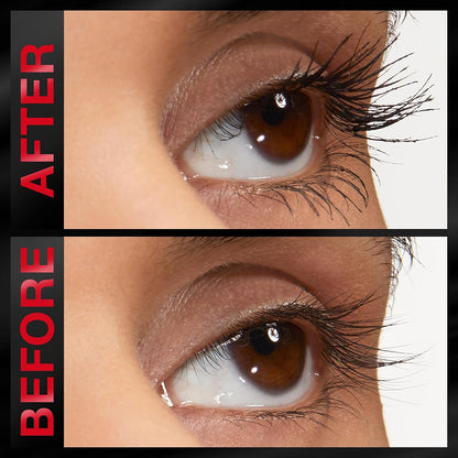 Bottom label closeup of the Maybelline Lash Stiletto tube indicating the shade Very Black Nine Sixty One and product volume.