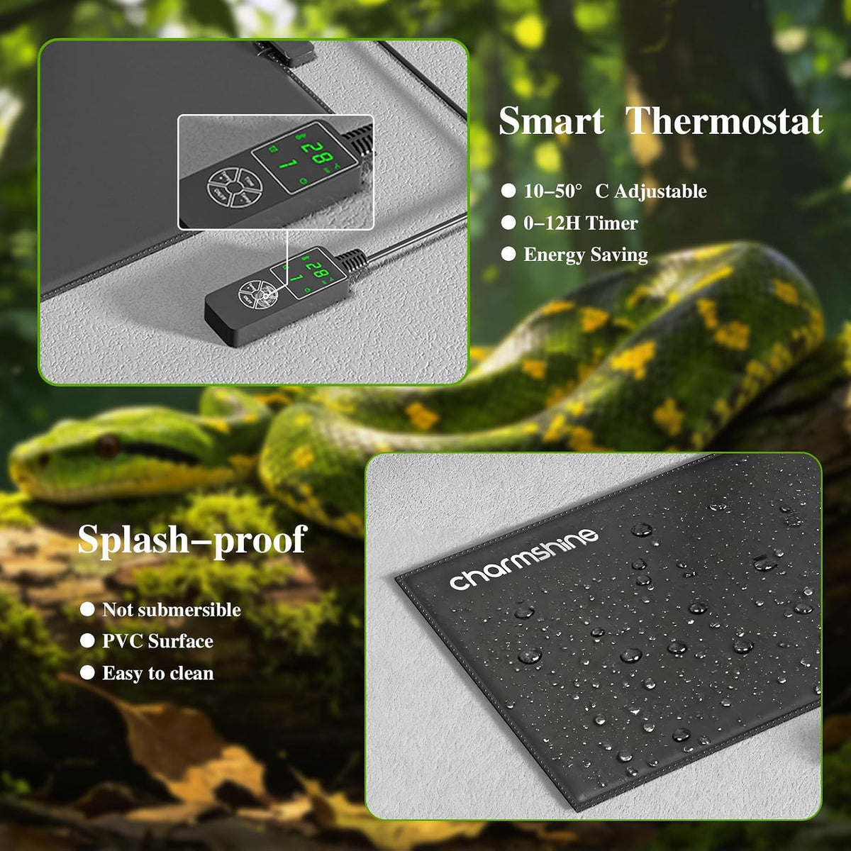 Waterproof graphene heat pad close up illustrating the durable sealed edges.