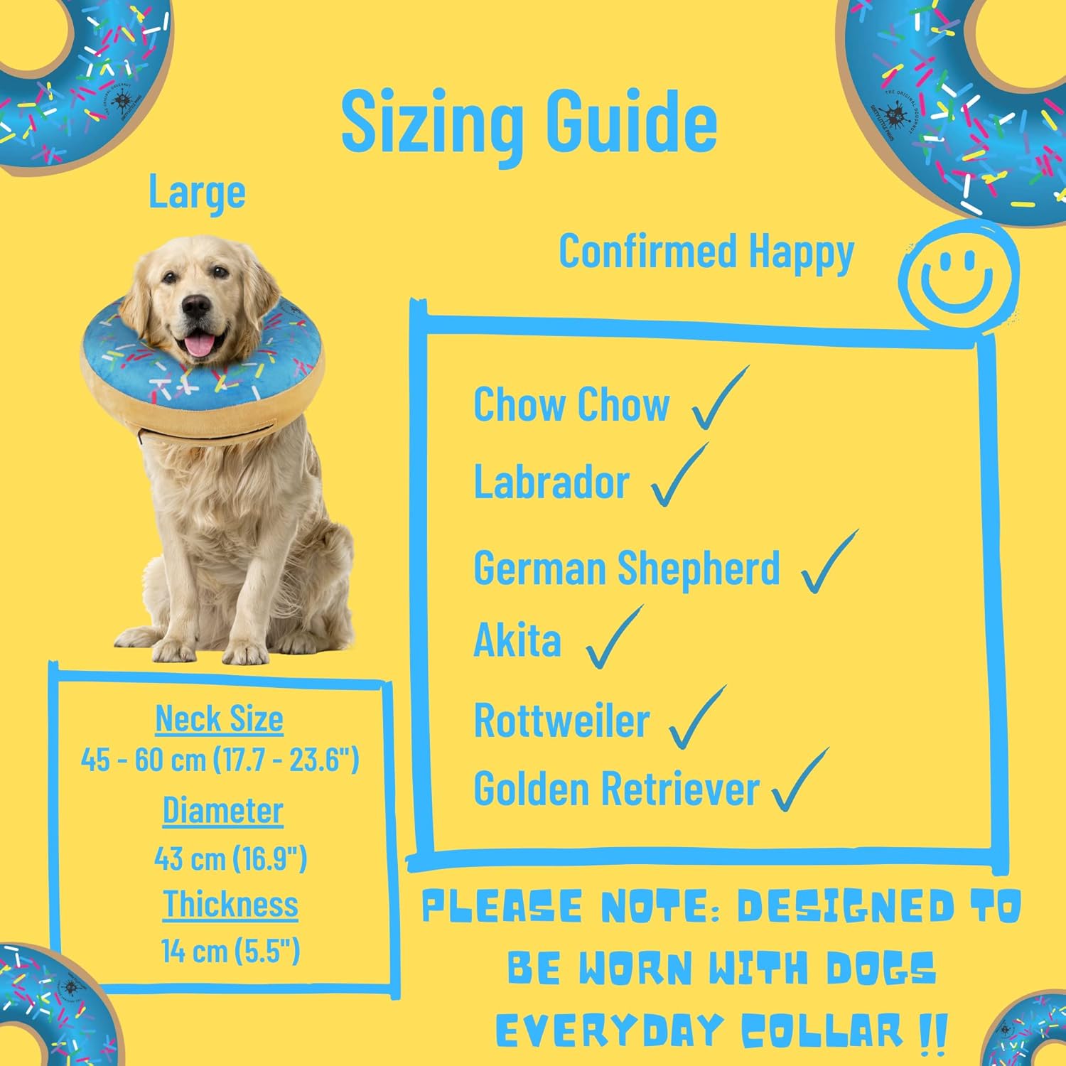 Premium USA imported dog recovery donut for surgical wound care