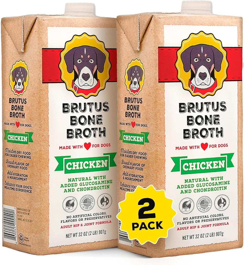 Brutus Chicken Broth Liquid for Dogs - All Natural Chicken Bone Broth for Dogs with Chondroitin Glucosamine Turmeric -Human Grade Dog Food Toppers for Picky Eaters & Dry Food -Tasty & Nutritious - Image 13