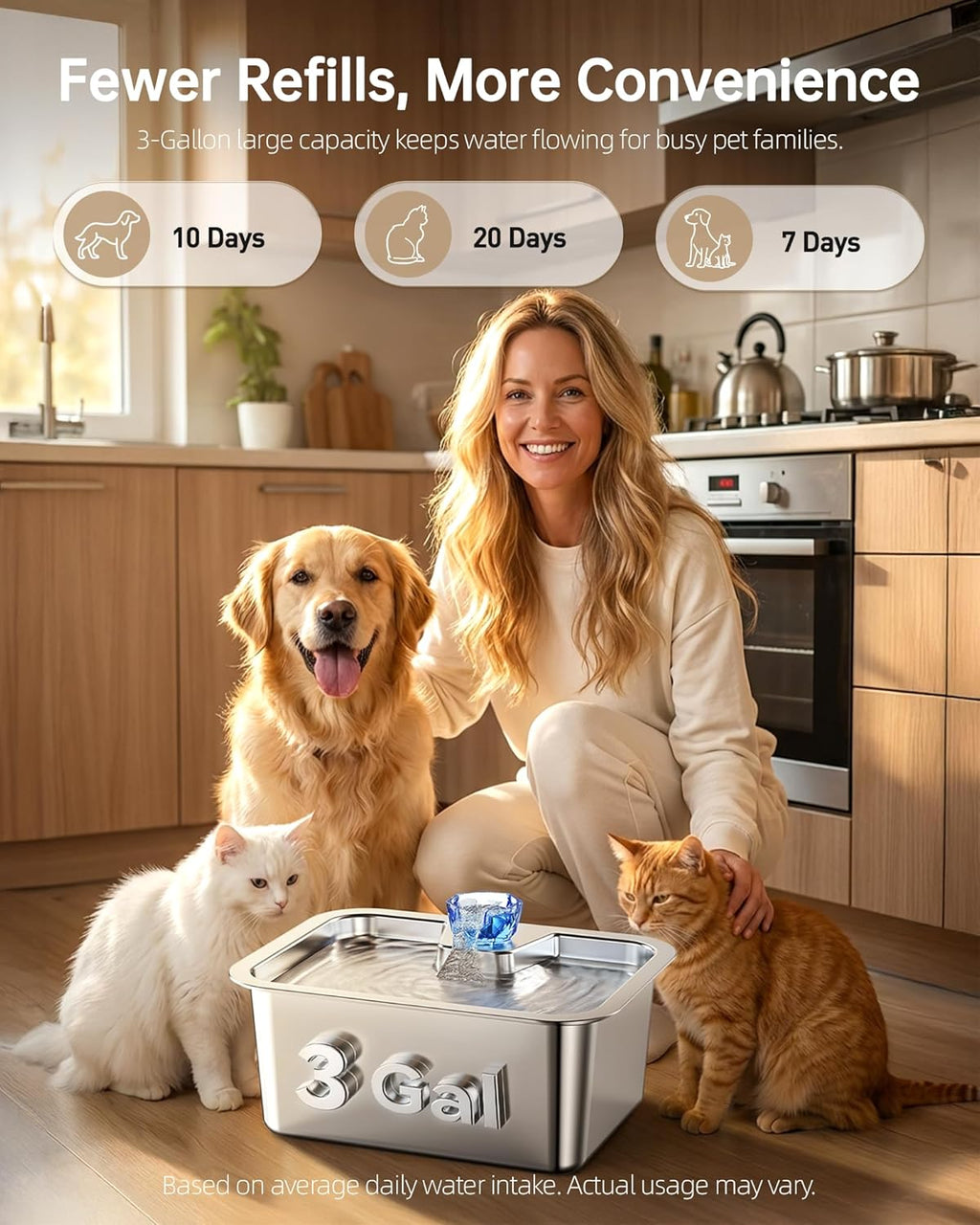 Lesotc automatic dog water dispenser with wide drinking area