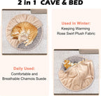 Small cat hiding under Gasur bed hooded blanket