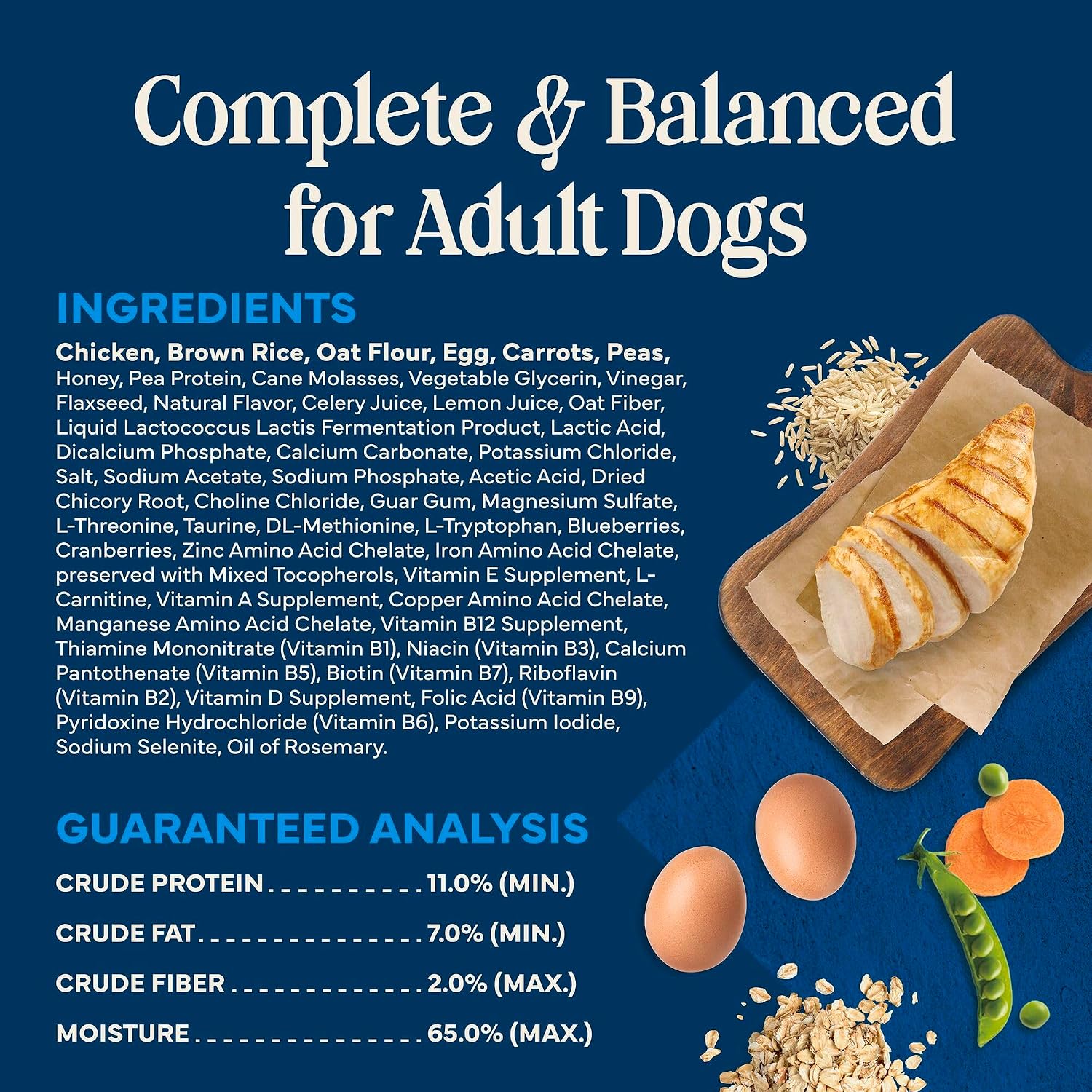 Adult dog eating Blue Buffalo Love Made Fresh chicken recipe