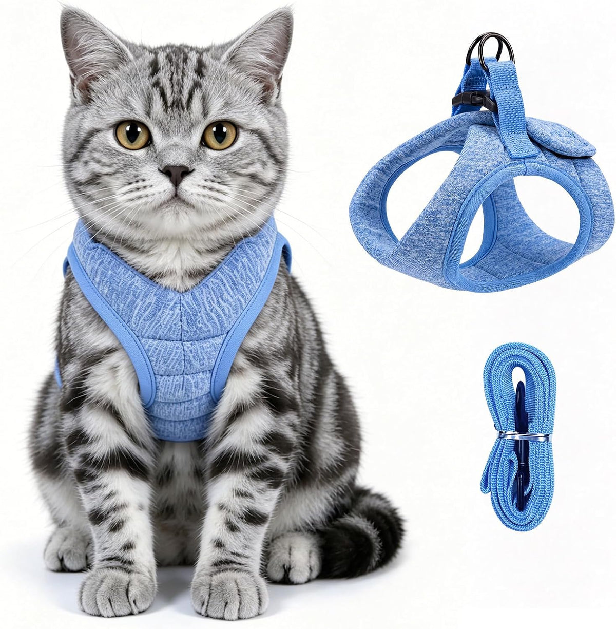 Complete HEYWEAN cat harness and matching leash set packaging