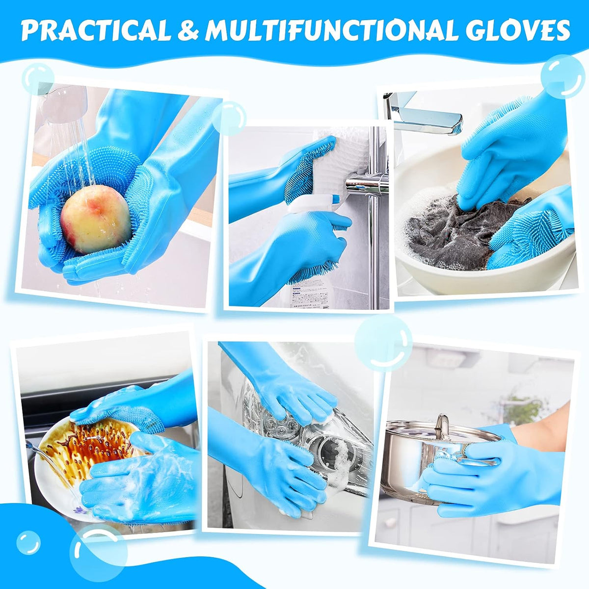 Pecute pet grooming gloves showing anti-skid internal grip