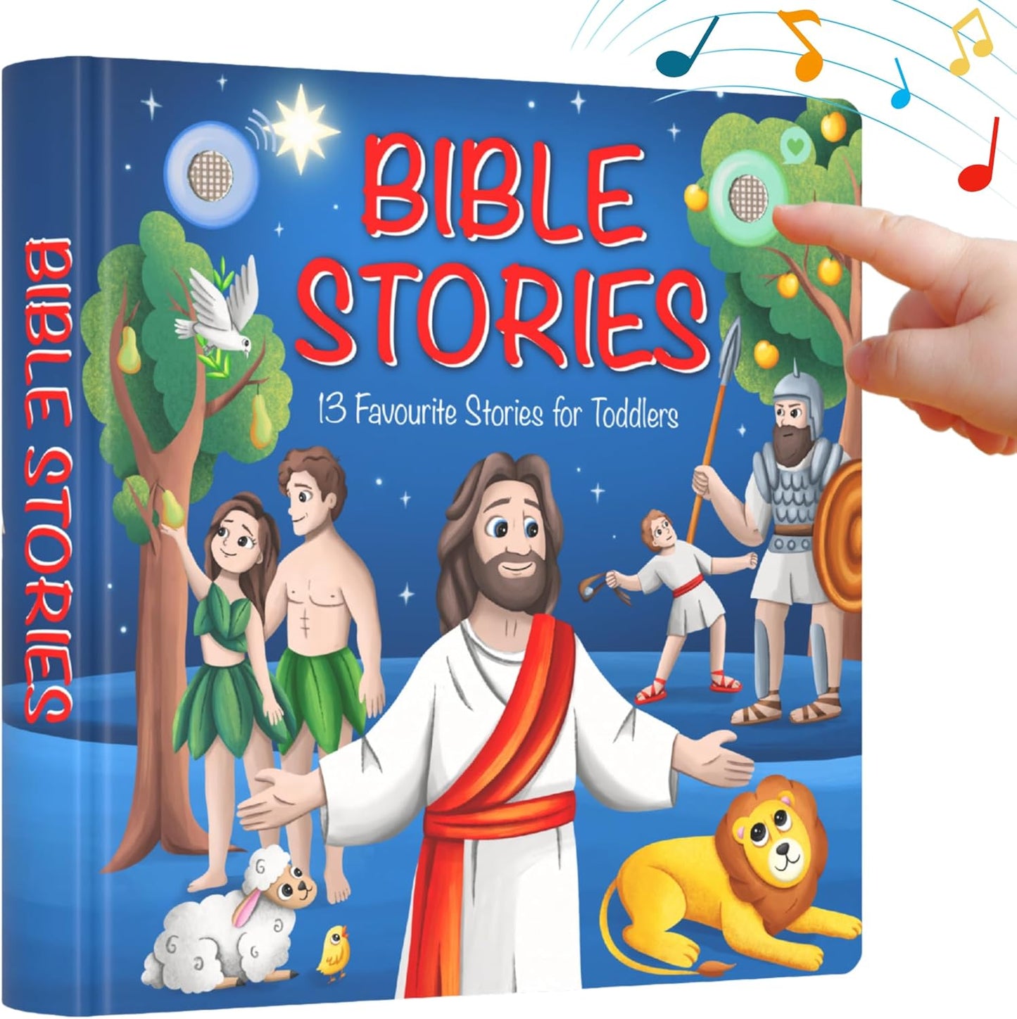 Learning Bugs Christian Bible Stories front cover with interactive buttons