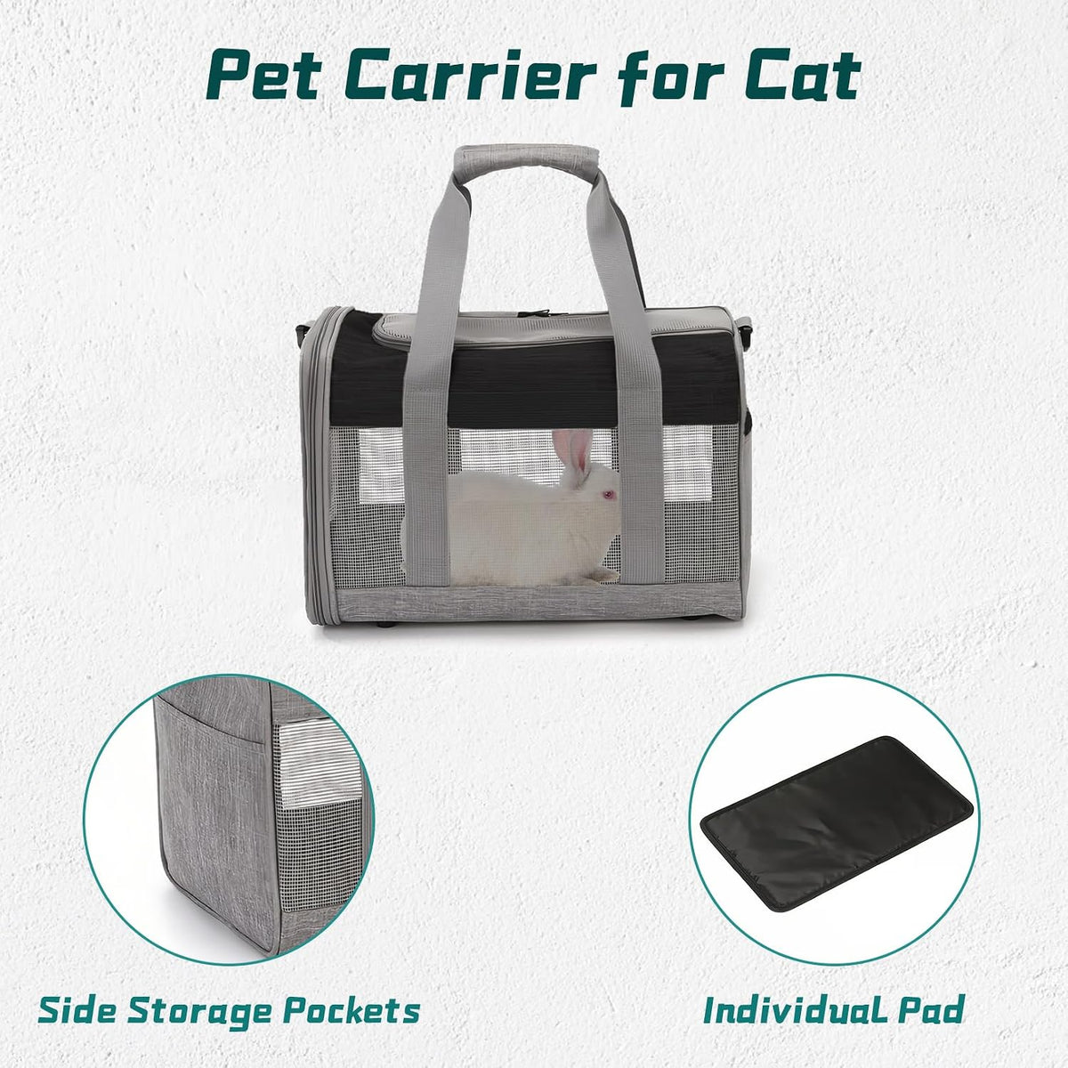 Guinea pig travel bag side view with ventilation mesh